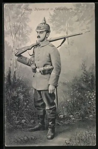 AK Sächs. Infanterist in Feld-Uniform