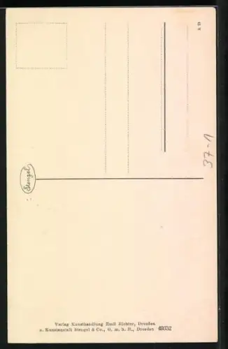 AK Jung Deutschland 1914, Kleine Krankenpflegerin mit Soldatenpuppen