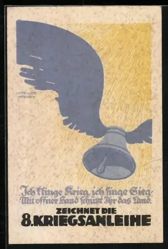 Künstler-AK Zeichnet die 8. Kriegsanleihe, Fliegende Glocke