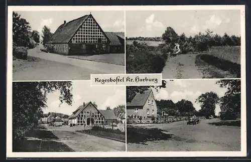 AK Regesbostel /Kr. Harburg, Fachwerkhaus, Strassenpartie, Ortspartie