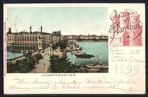 AK Hamburg, Hafenblick am Jungfernstieg