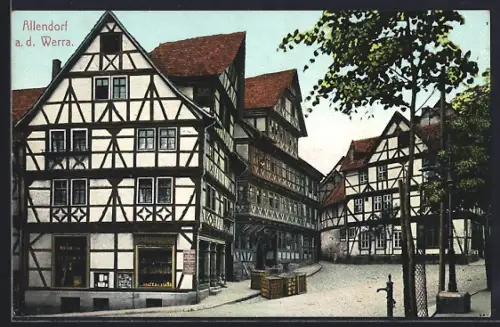 AK Allendorf / Werra, alte Fachwerkhäuser