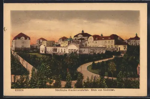 AK Essen / Ruhr, Städtische Krankenanstalten. Blick von Südosten