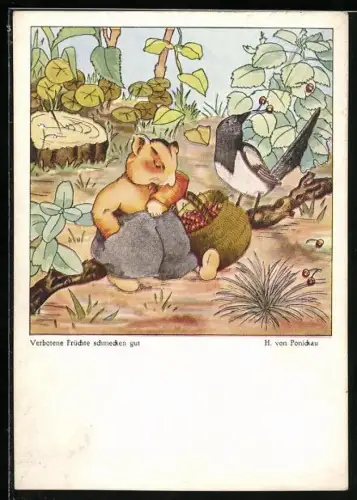 AK Hamster klaut der Elster die Vogelbeeren