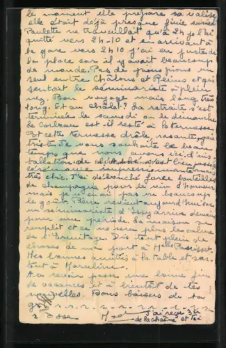 AK Schreibender Hund mit Brille, Füllfederhalter, Strohhut und Gehstock