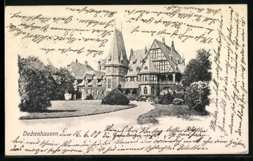 AK Krummendeich, Blick zum Schloss Deckenhausen