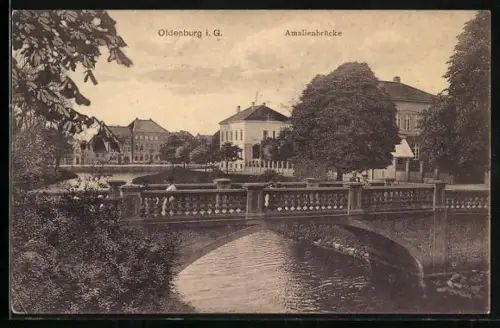AK Oldenburg / O., Amalienbrücke