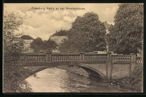 AK Oldenburg / O., Partie an der Amalienbrücke