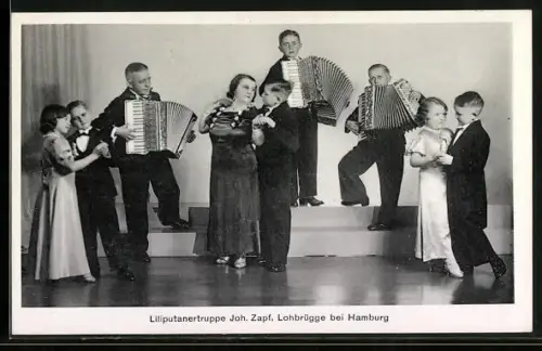 AK Lohbrügge bei Hamburg, Liliputanertruppe Joh. Zapf