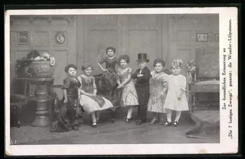 AK Die 7 lustigen Zwerge, genannt: Wunder-Liliputaner