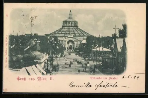 AK Wien, Wiener Prater, Rotunde aus der Vogelschau
