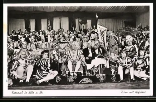 AK Köln, Prinz mit Hofstaat am Karneval