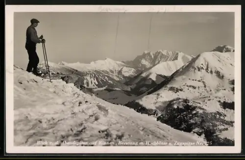 AK Berwang, Skifahrer auf der Abendspitze mit Talblick