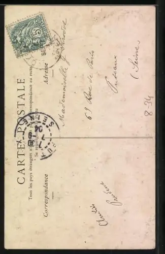 AK Dame arbeitet am Spinnrad, Fileuse Berrichonne