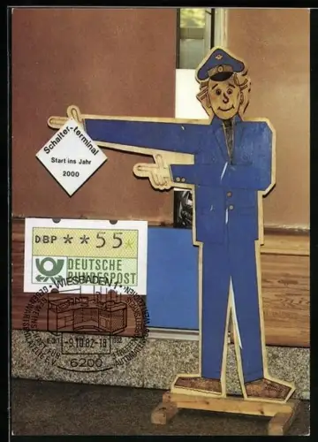 AK 3. Treffen Arbeiterkreis Automatenpostwertzeichen 1982, Schalter-Terminal Start ins Jahr 2000