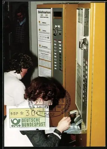 AK 2. Treffen Arbeiterkreis Automatenpostwertzeichen 1982, Zwei Briefmarkenautomaten