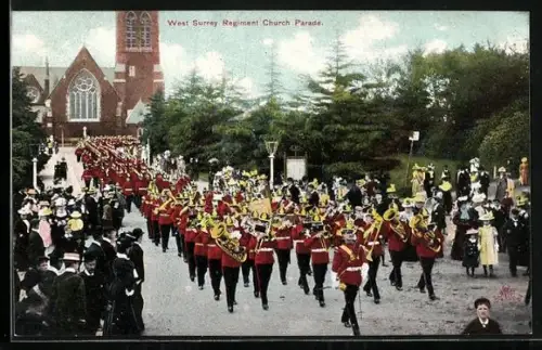 AK West Surrey Regiment Church Parade