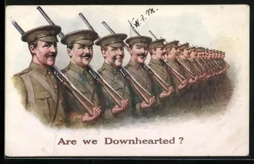 Künstler-AK Soldiers of the British Army marching in line