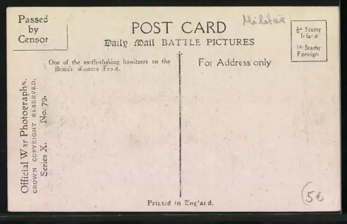 AK Firing a heavy Howitzer in France