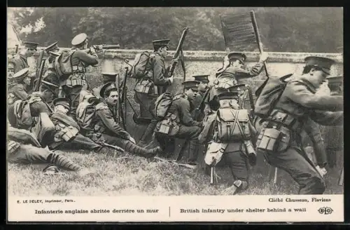 AK British Infantry under shelter behind a wall