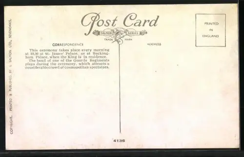 Künstler-AK The Irish Guards leaving St. James'Palace after Changing Guard