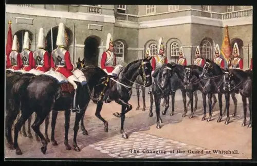 AK London, The Changing of the Guard at Whitehall, britische Soldaten beim Wachwechsel