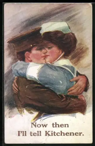 AK Britischer Soldat umarmt Frau