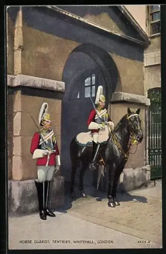 AK London, Whitehall, Horse Guards Sentries, Wachen zu Pferd