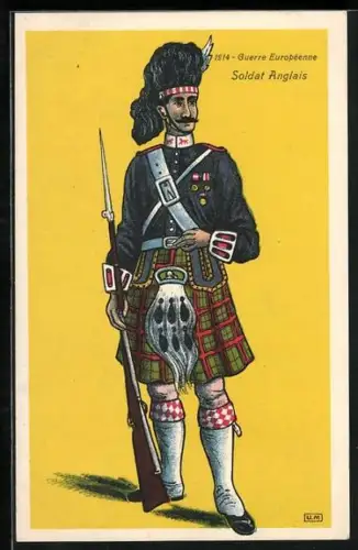 AK Britischer Soldat in Uniform, Guerre Européenne 1914