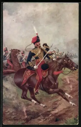 AK Britische Soldaten zu Pferde auf dem Weg in die Schlacht