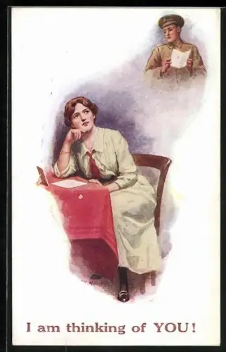 AK Fran denkt an britischen Soldaten