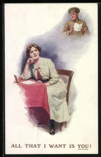 AK Britischer Soldat liest Brief von Frau