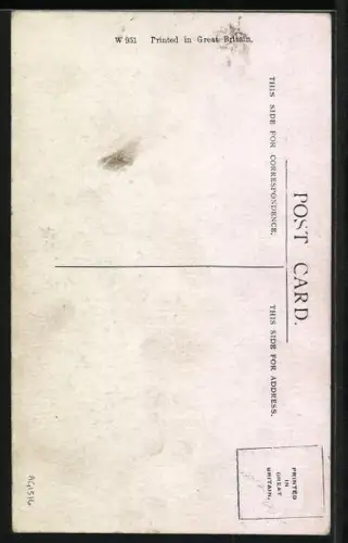 AK Britin mit Schirm auf einer Parkbank