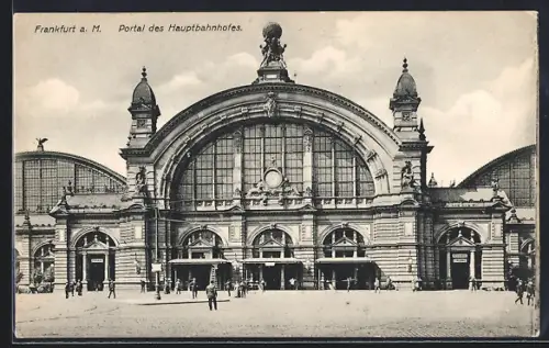 AK Frankfurt a. M., Portal des Hauptbahnhofs