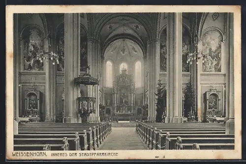 AK Weissenhorn, Inneres der Stadtpfarrkirche