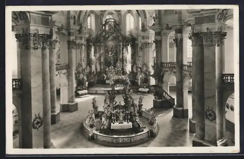 AK Vierzehnheiligen, Basilika, Gnaden-Hochaltar und zwei Seitenaltäre