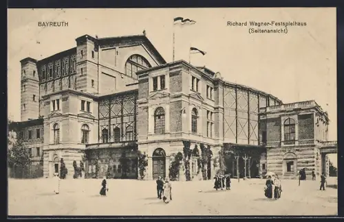 AK Bayreuth, Richard Wagner-Festspielhaus, Seitenansicht