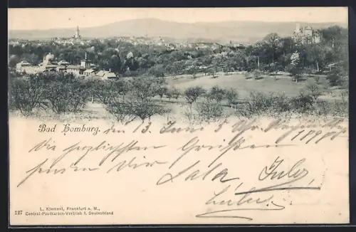AK Bad Homburg, Teilansicht mit Burg
