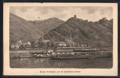 Künstler-AK Bornhofen, Kloster und die feindlichen Brüder