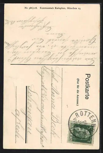 Künstler-AK Rottenbuch / Obb., Frauen-Brünnl mit Rehen