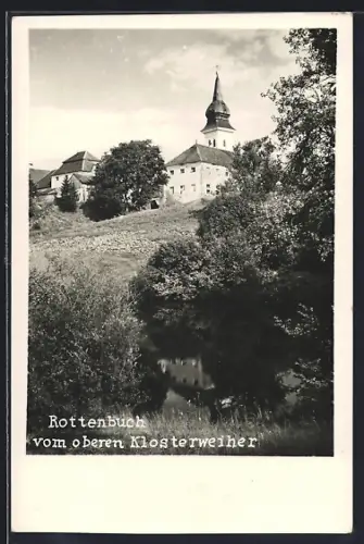 AK Rottenbuch / Obb., Ortsansicht vom oberen Klosterweiher