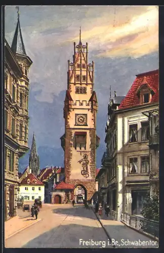 AK Freiburg / Breisgau, Strasse am Schwabentor