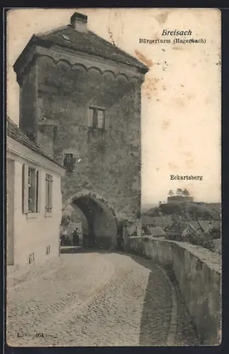 AK Breisach, Bürgerturm mit Blick auf Eckartsberg