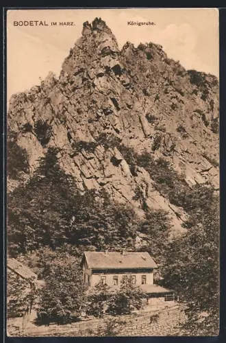 AK Thale, Bodetal, Königsruh mit Rosstrappenfelsen