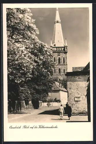 AK Osnabrück, Katharinenkirche, Strassenpartie