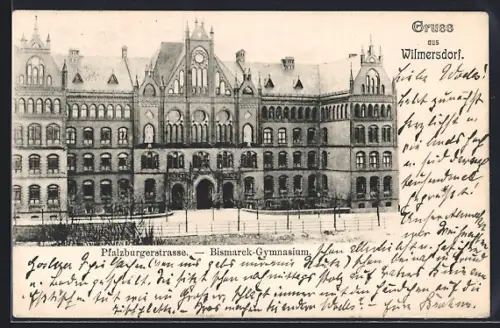 AK Berlin-Wilmersdorf, Pfalzburgerstrasse, Bismarck-Gymnasium