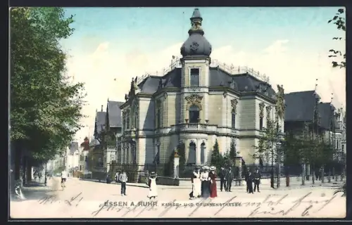 AK Essen a. Ruhr, Kaiser- und Brunnenstrasse
