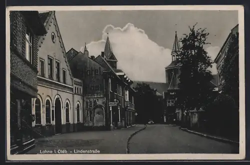 AK Lohne i. Oldb., Lindenstrasse, Hotel zur Post