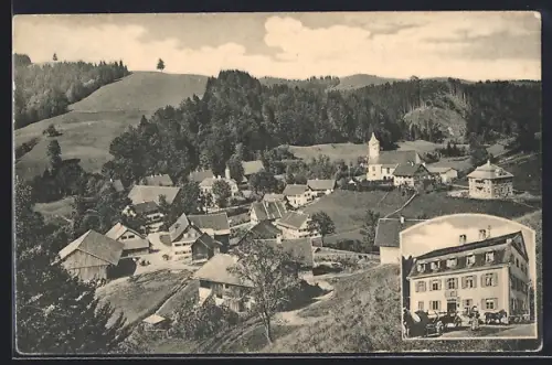AK Eisenbach / Kreuzthal, Ortsansicht, Kirche, Gasthof zur Tanne von Hans Koch