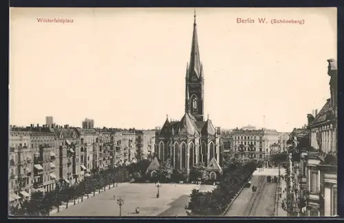 AK Berlin-Schöneberg, Winterfeldplatz, Kirche, Platzansicht